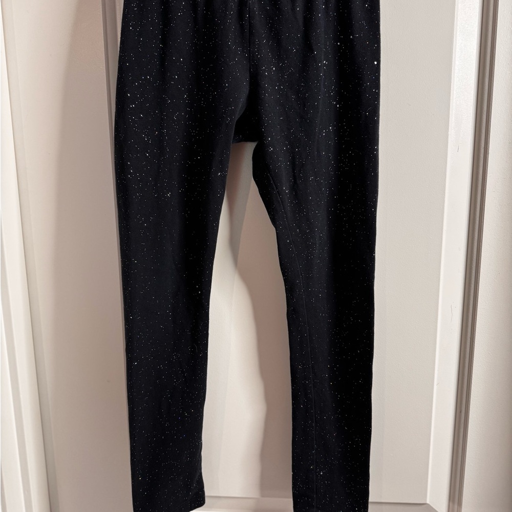 Cat & Jack Black rainbow sparkled Cotton Blend Leggings size medium
